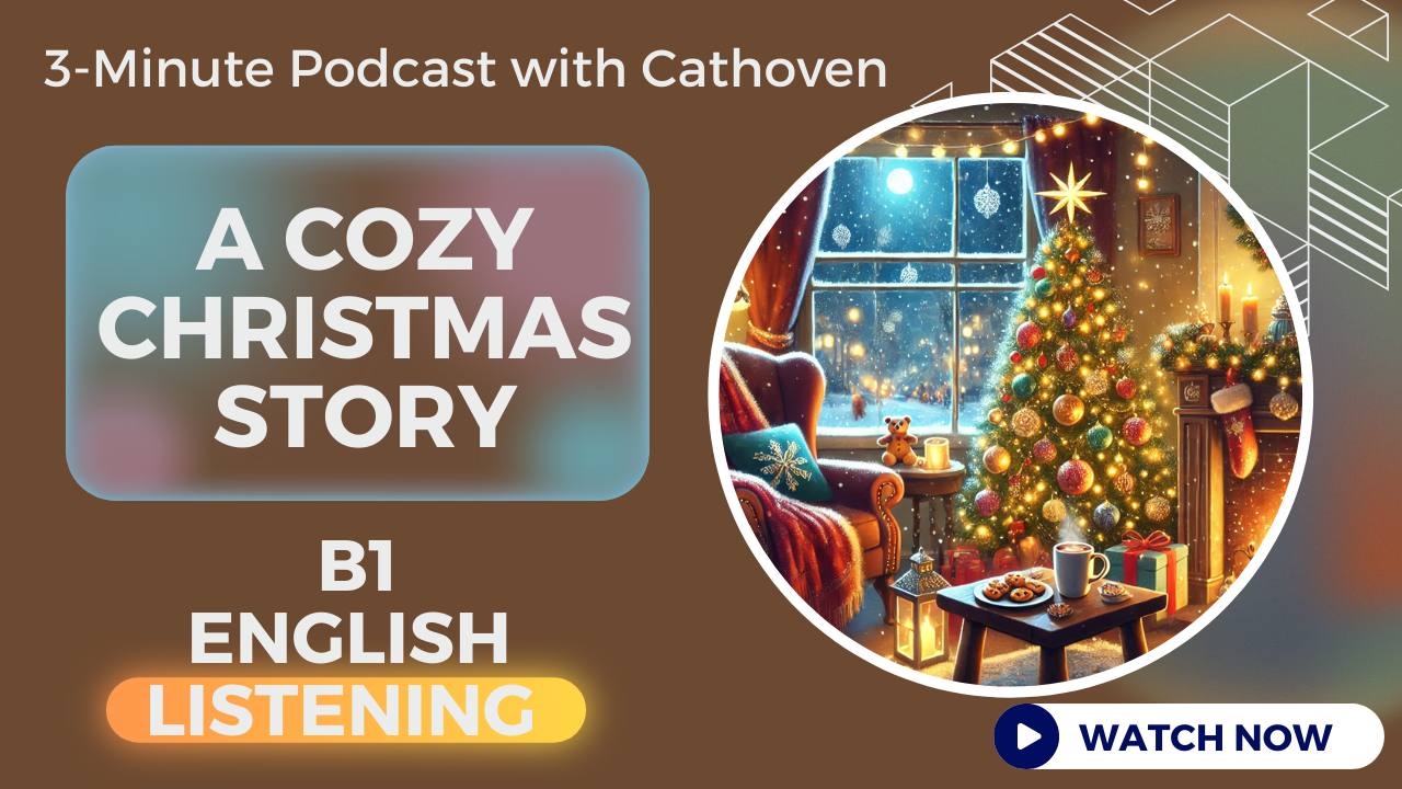Free English listening comprehension worksheet about Christmas
