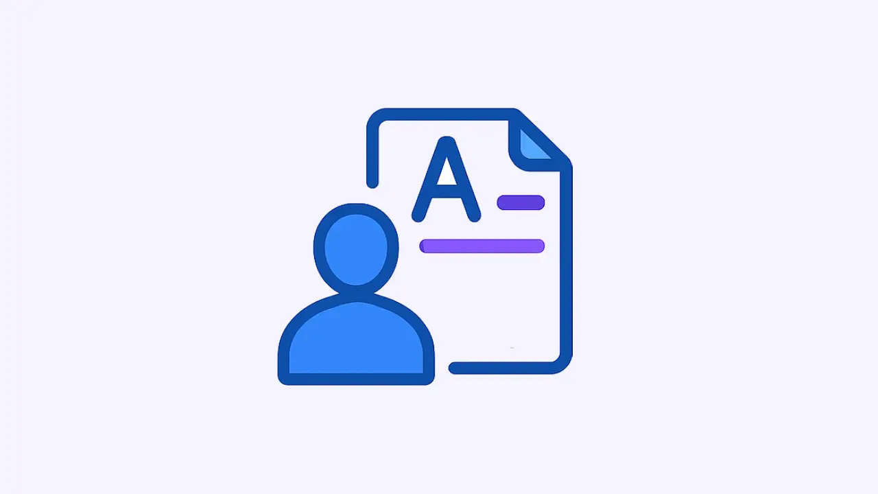 Differentiated instruction icon showing a figure with a document highlighting vocabulary, grammar, and sentence structure adaptation