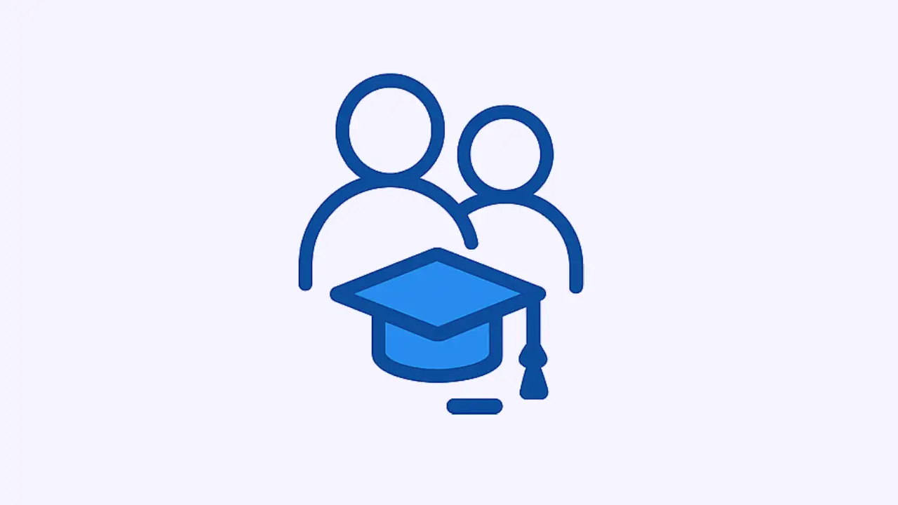 Knowledge gap reduction icon showing connected learners and arrows symbolizing level alignment in group learning