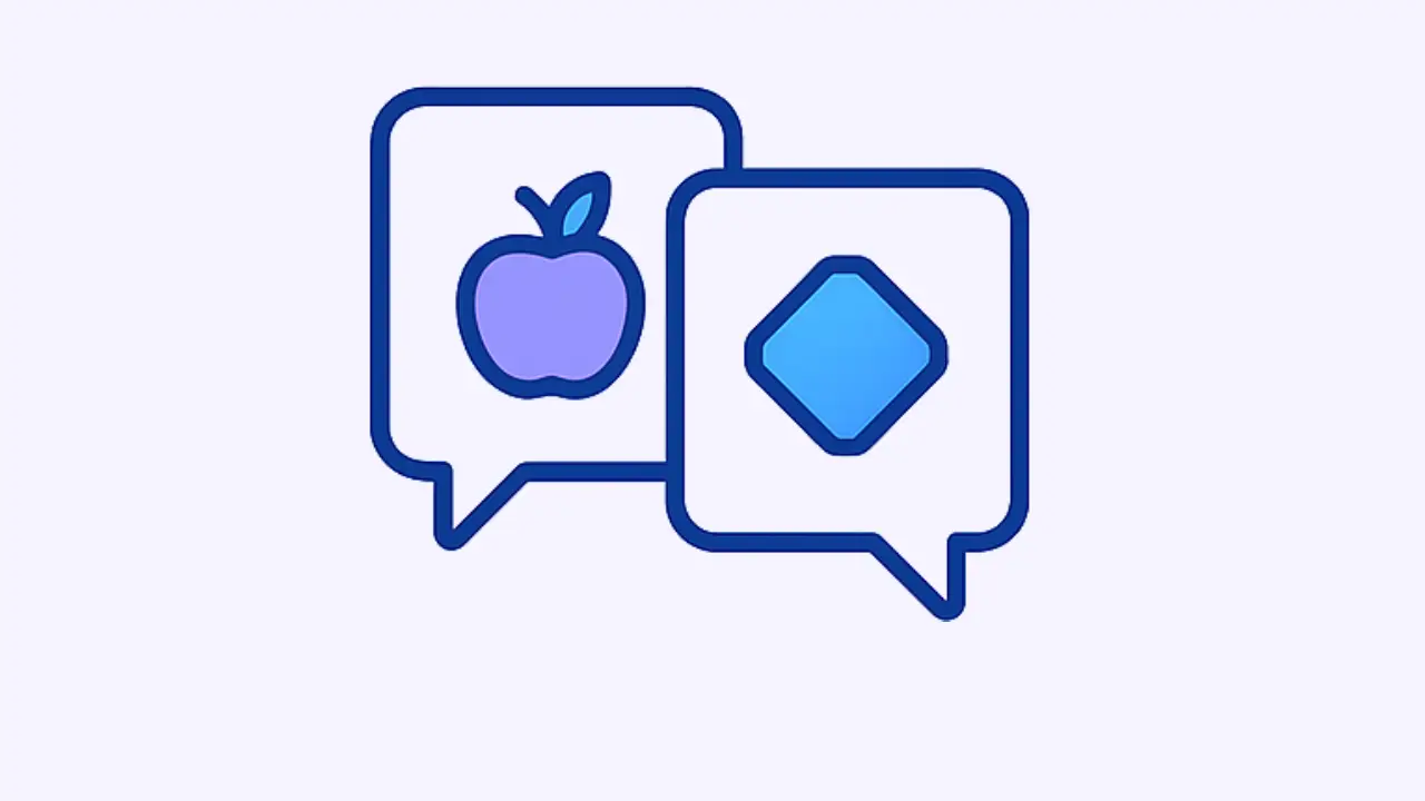 Vocabulary icon showing speech bubbles with concrete and abstract symbols, representing word complexity in language learning.